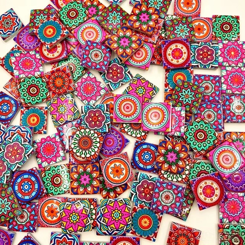 Ceramic Tile Blank - Mosaico Cerâmico com Estampa Mandala 150/300g