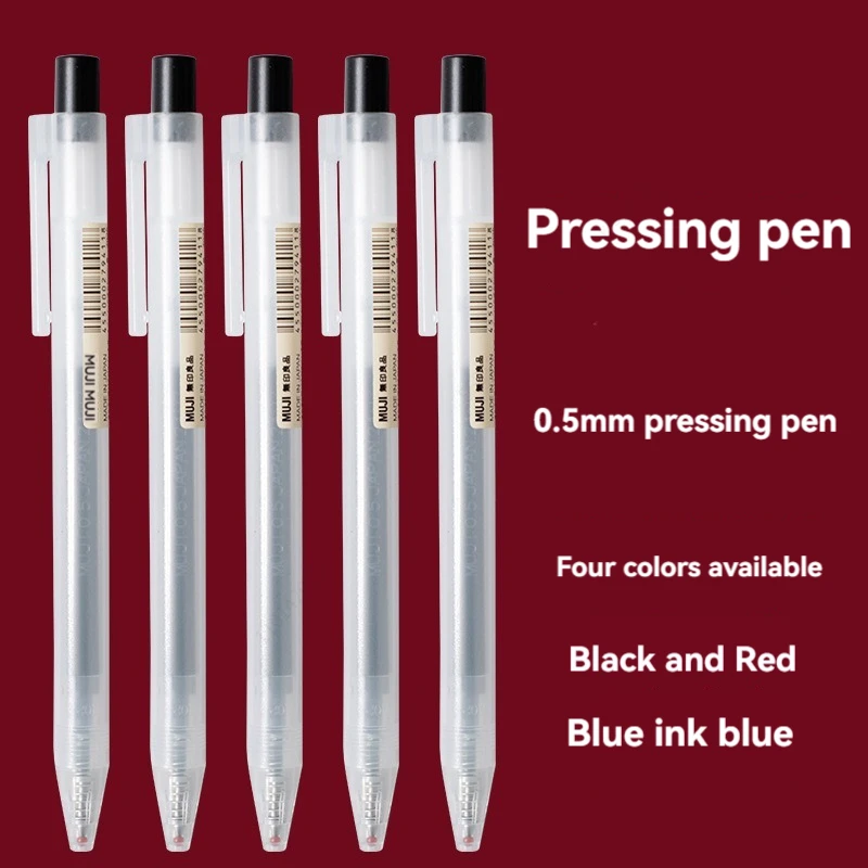 Muji Stationery Gel Pen - Caneta gel de imprensa 0.5mm, azul/preto/azul