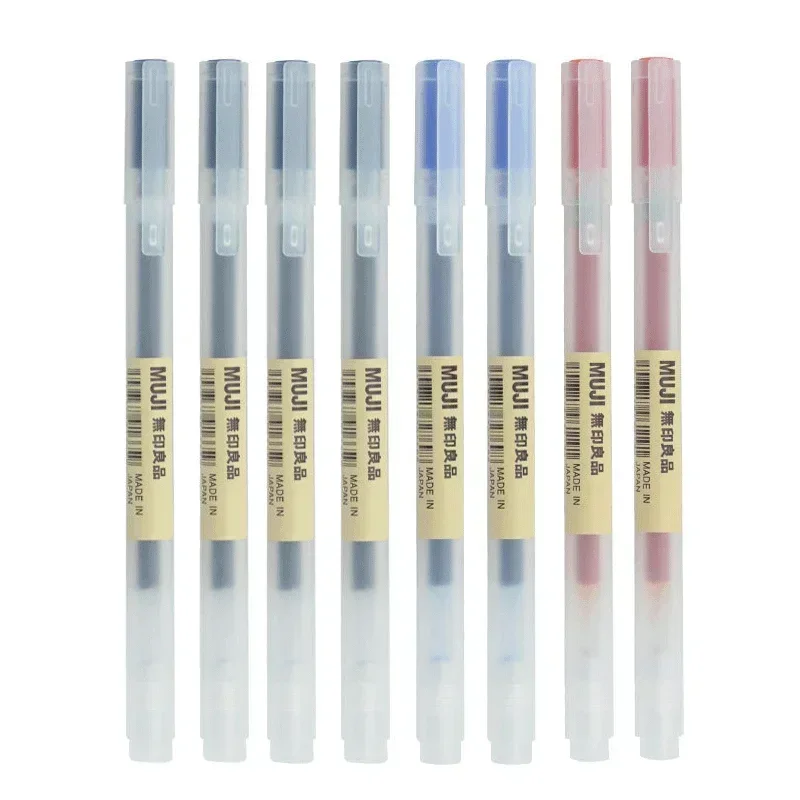 Muji Stationery Gel Pen - 6/8 Pçs/set MUJIs Caneta Gel Preto/Vermelho/Azul