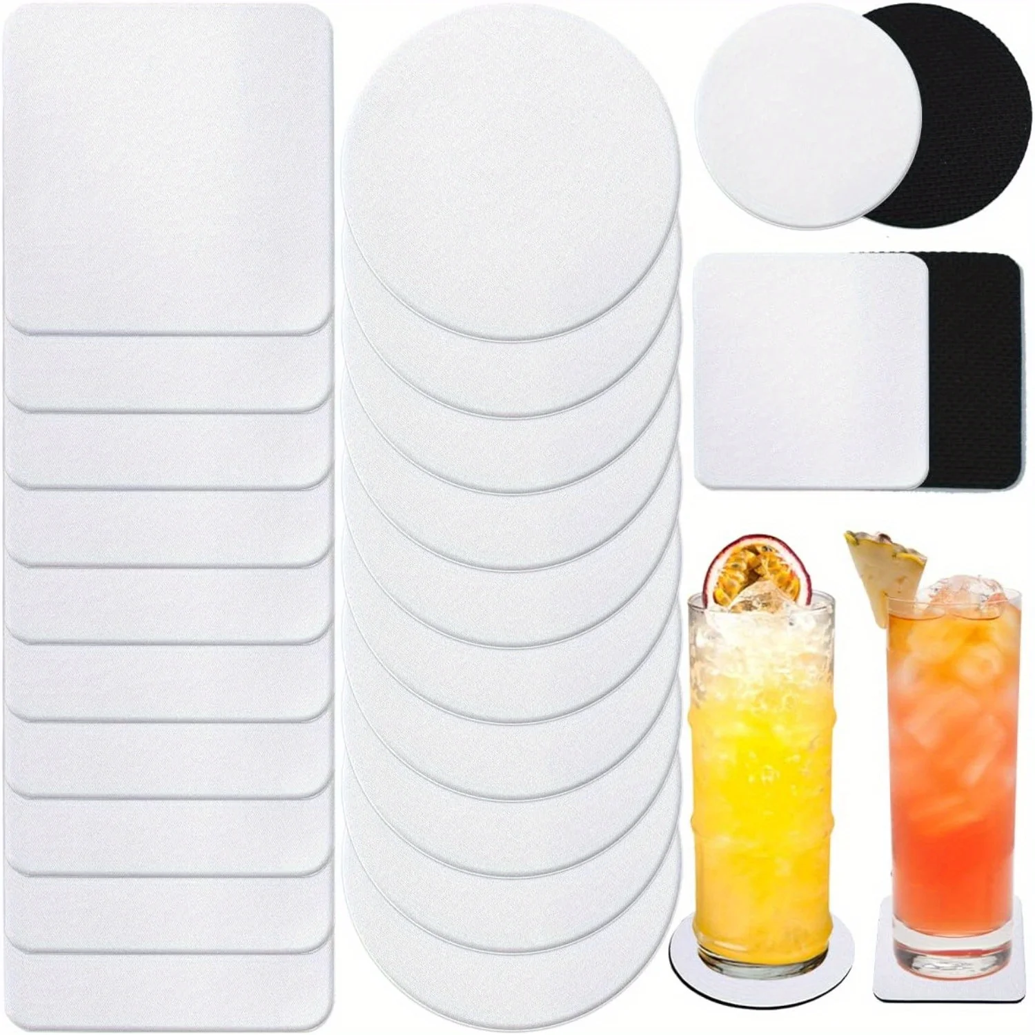 Coaster Sublimation Blank - 30/50 peças espaços em branco de
