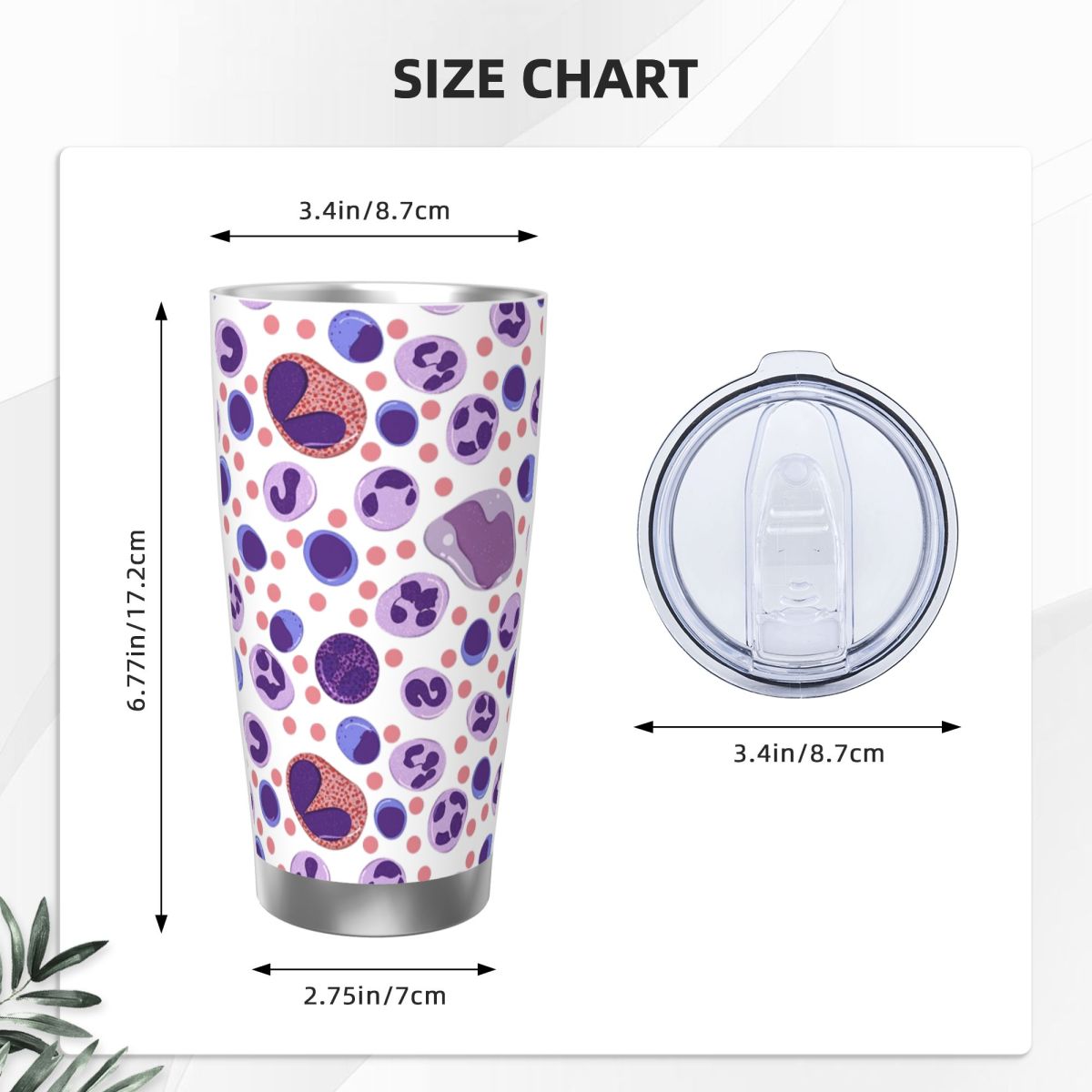 Grande padrão de células sangu - Tumbler 20Oz White avaliação e preço