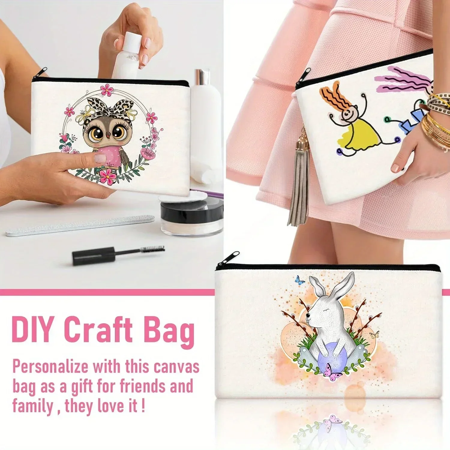 20pcs sacos de maquiagem em br - Tote Bag Sublimation avaliação e preço