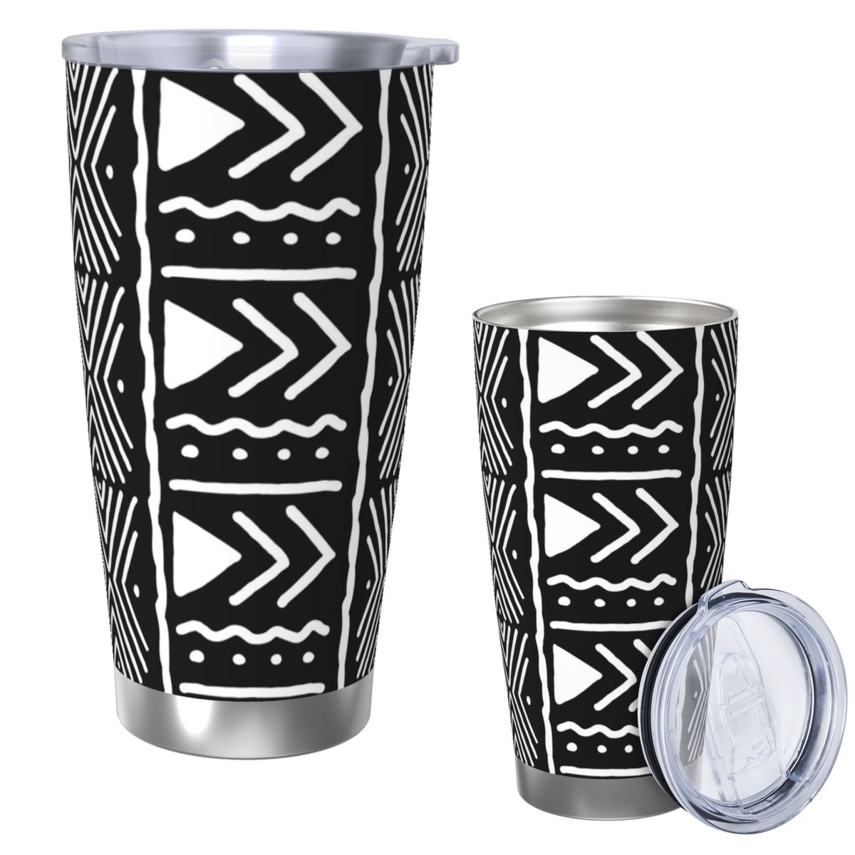 Preto e branco africano bogola - Tumbler 20Oz White avaliação e preço