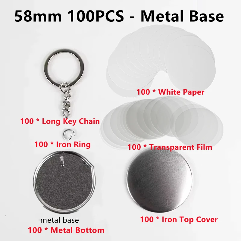 100 peças de botão de plástico - Button Badge Blank avaliação e preço